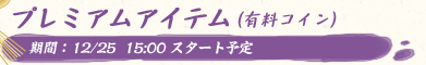プレミアムアイテム（有料コイン）