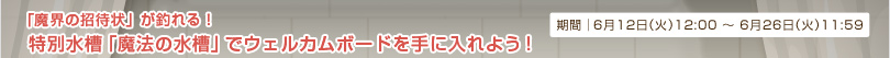 【期間】6月12日（火）12:00～6月26日（火）11:59