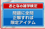 問題に全問正解すれば限定アイテム