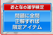 問題に全問正解すれば限定アイテム